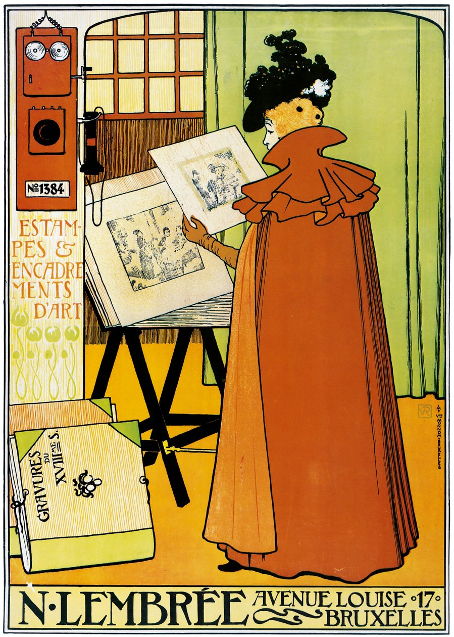 Advertisement poster of the Lembree Art Gallery in Brussels by Théo van Rysselberghe