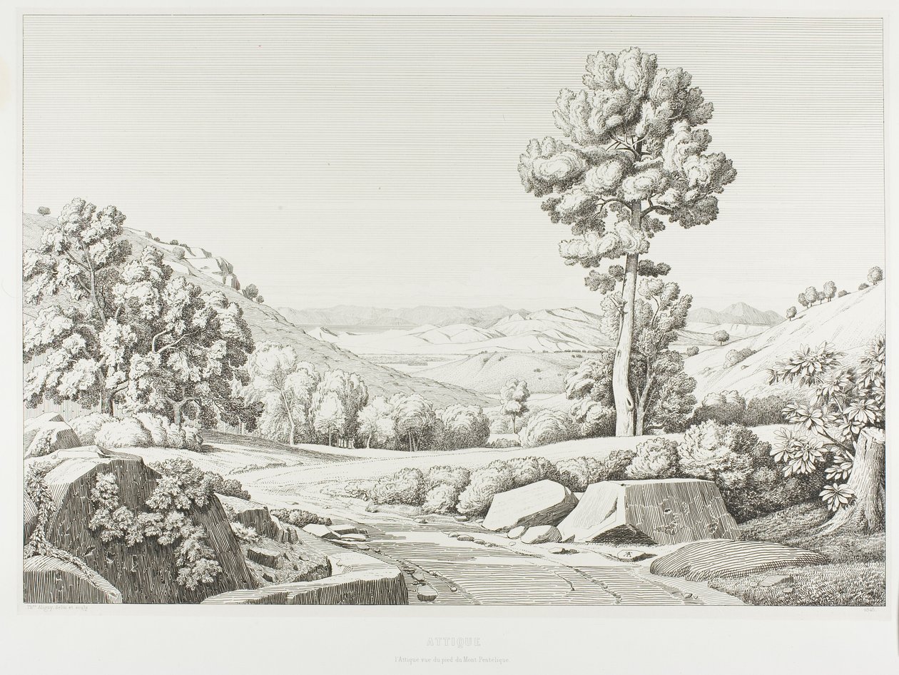 Attica Viewed from Mount Pentéli by Théodore Caruelle d