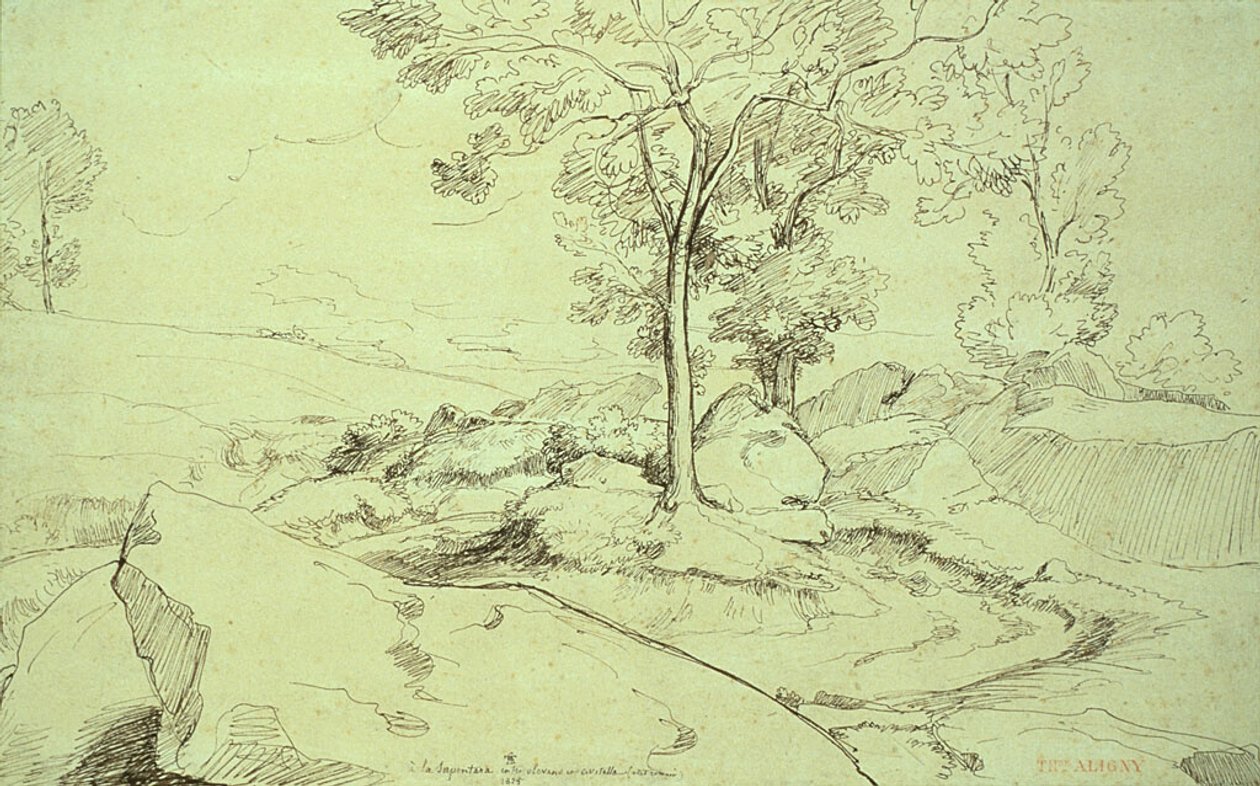 View of the Serpentara Between Olivano and Civitella by Théodore Caruelle d