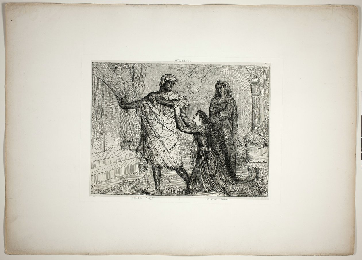 Away!, plate seven from Othello by Théodore Chassériau