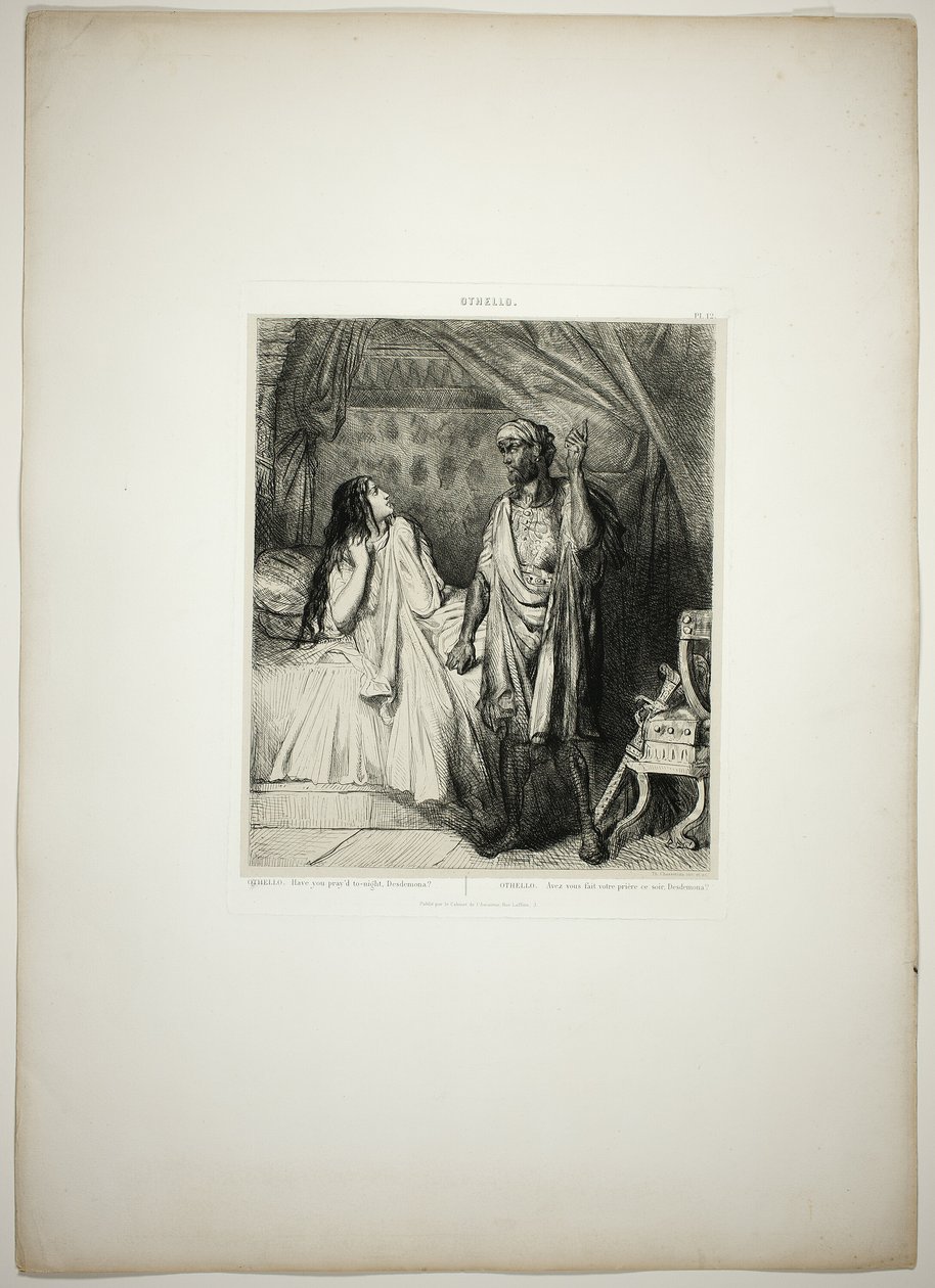 Have you prayed tonight, Desdemona?, plate twelve from Othello by Théodore Chassériau