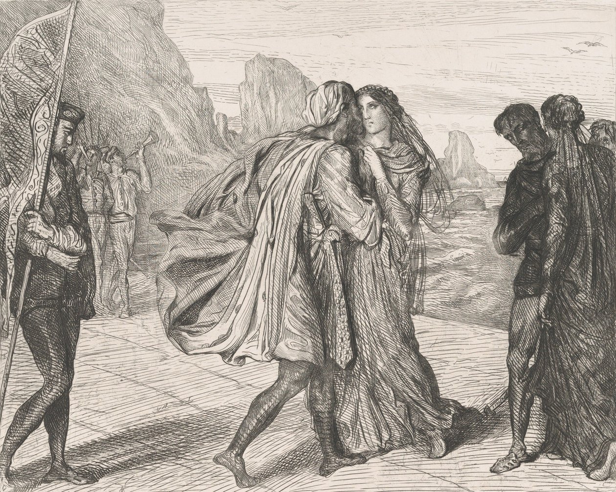 O my fair warrior!: plate 5 from Othello Act 2, Scene 1 by Théodore Chassériau
