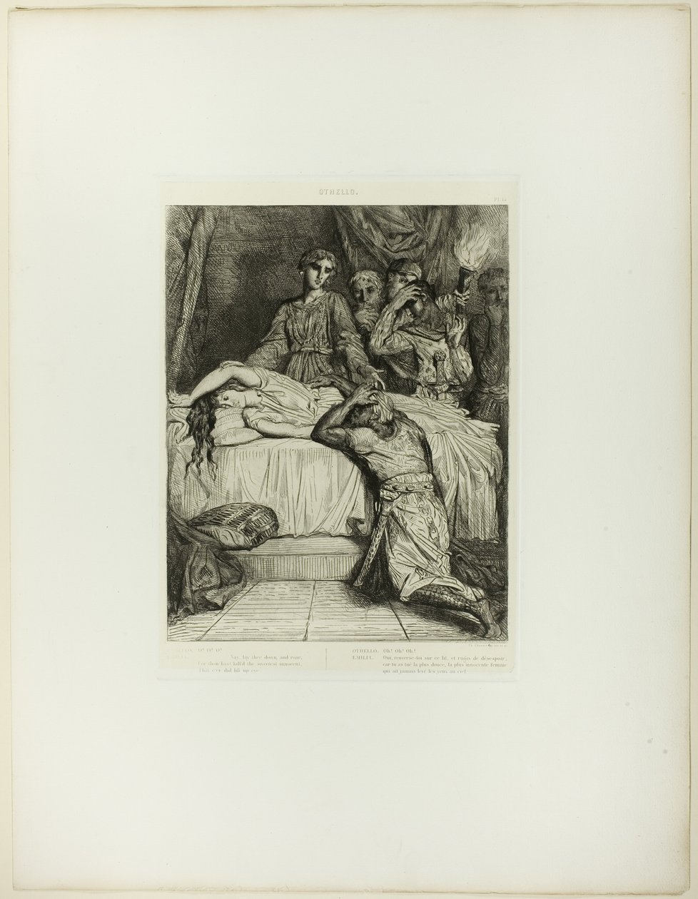 Oh! Oh! Oh!, plate fourteen from Othello by Théodore Chassériau