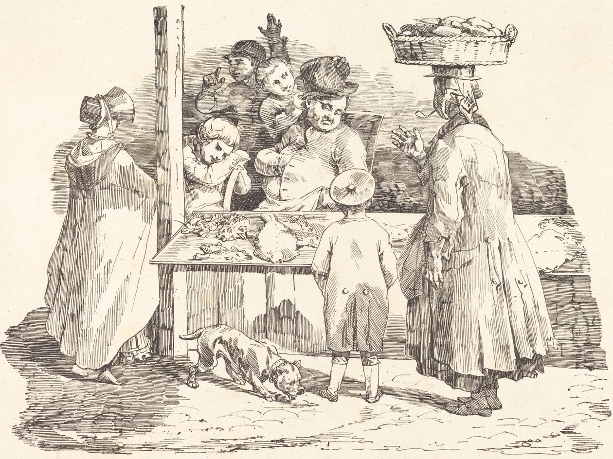 The Dozing Fishmonger by Théodore Gericault and Nicolas Toussaint Charlet