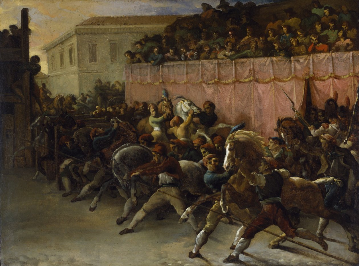 Riderless Racers at Rome, 1817 by Theodore Gericault