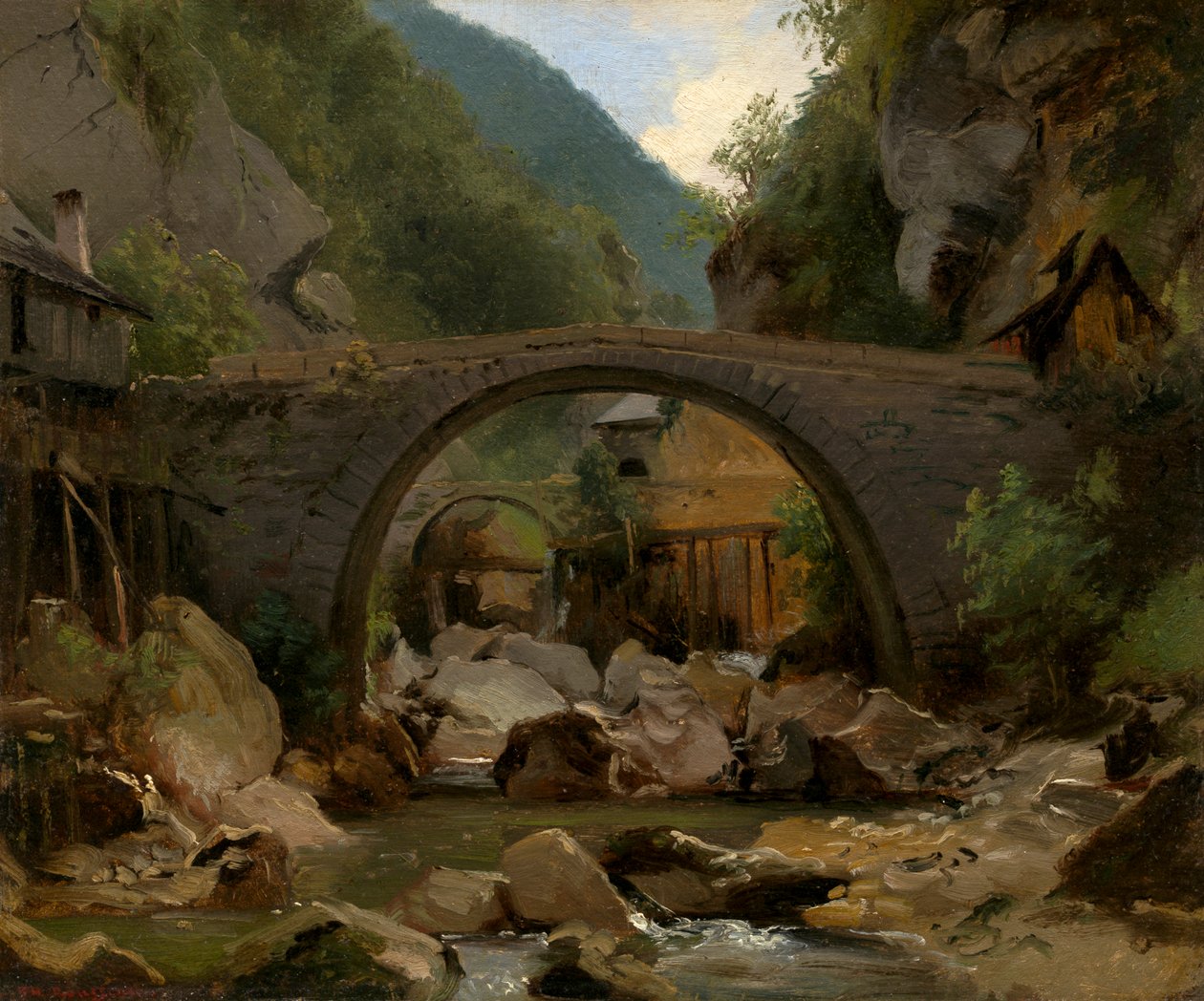Mountain Stream in the Auvergne by Pierre Etienne Theodore Rousseau