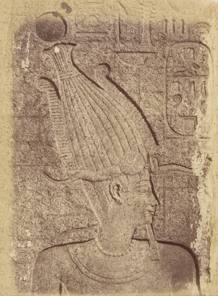 Close-up of a Sculpture (Profile of a Head), Karnak by Théodule Devéria