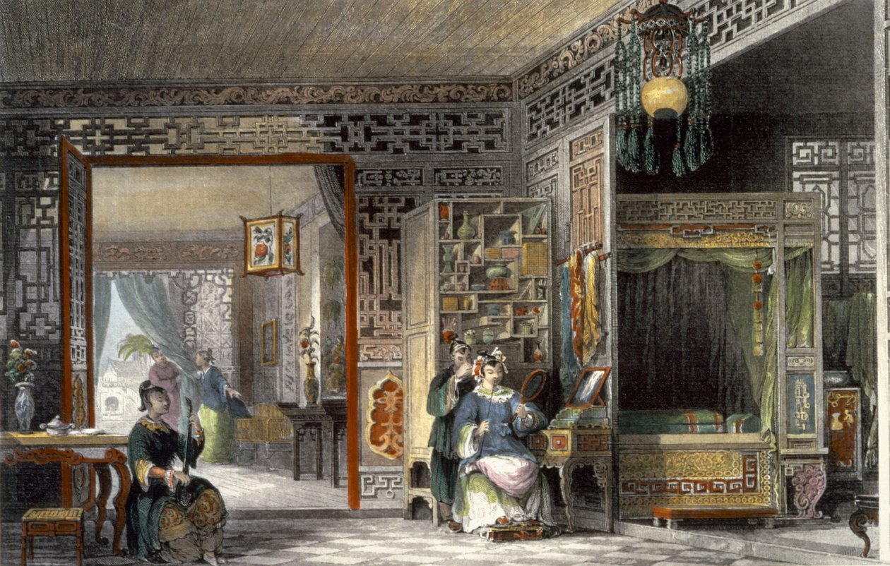 Boudoir and Bed-Chamber of a Lady of Rank, from 
