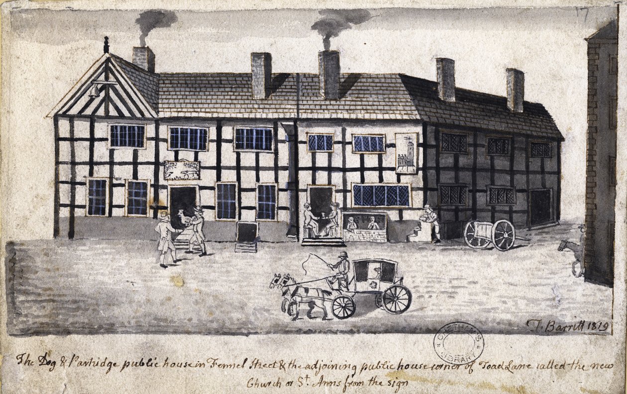 The Dog and Partridge, Manchester, 1819 by Thomas Barritt