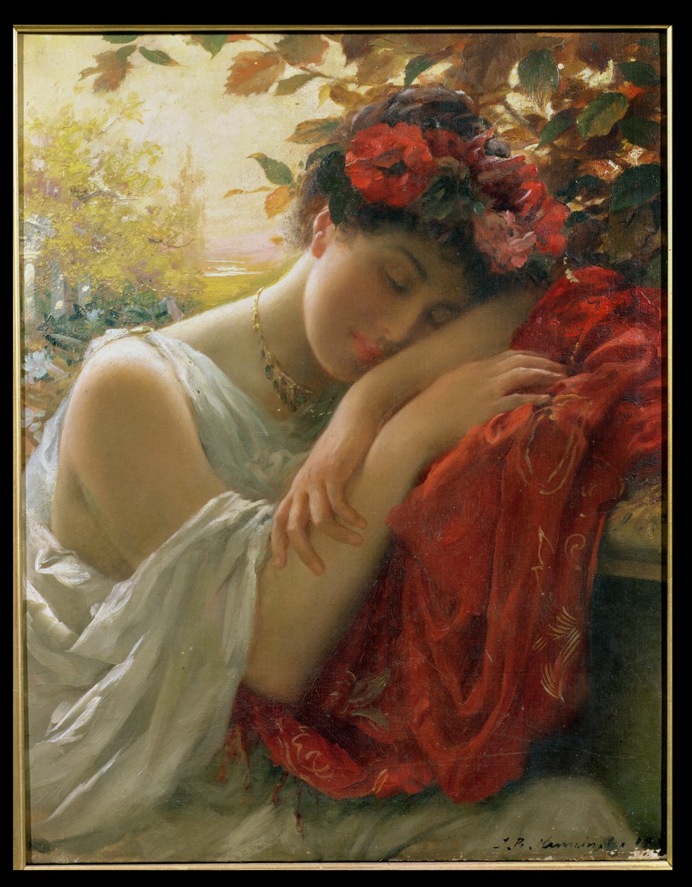 Woman Dreaming by Thomas Benjamin Kennington