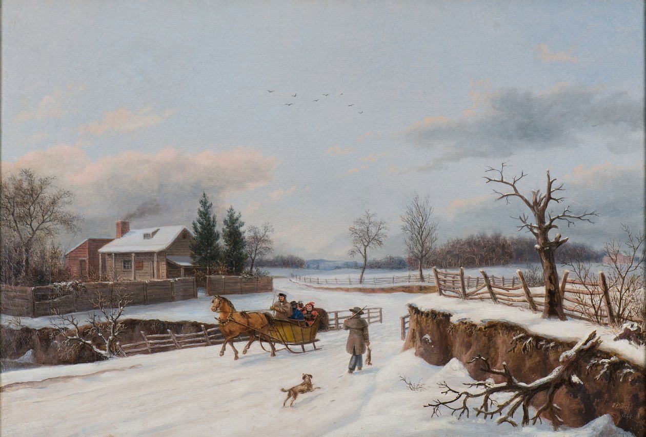Sleighing Scene Near Philadelphia by Thomas Birch