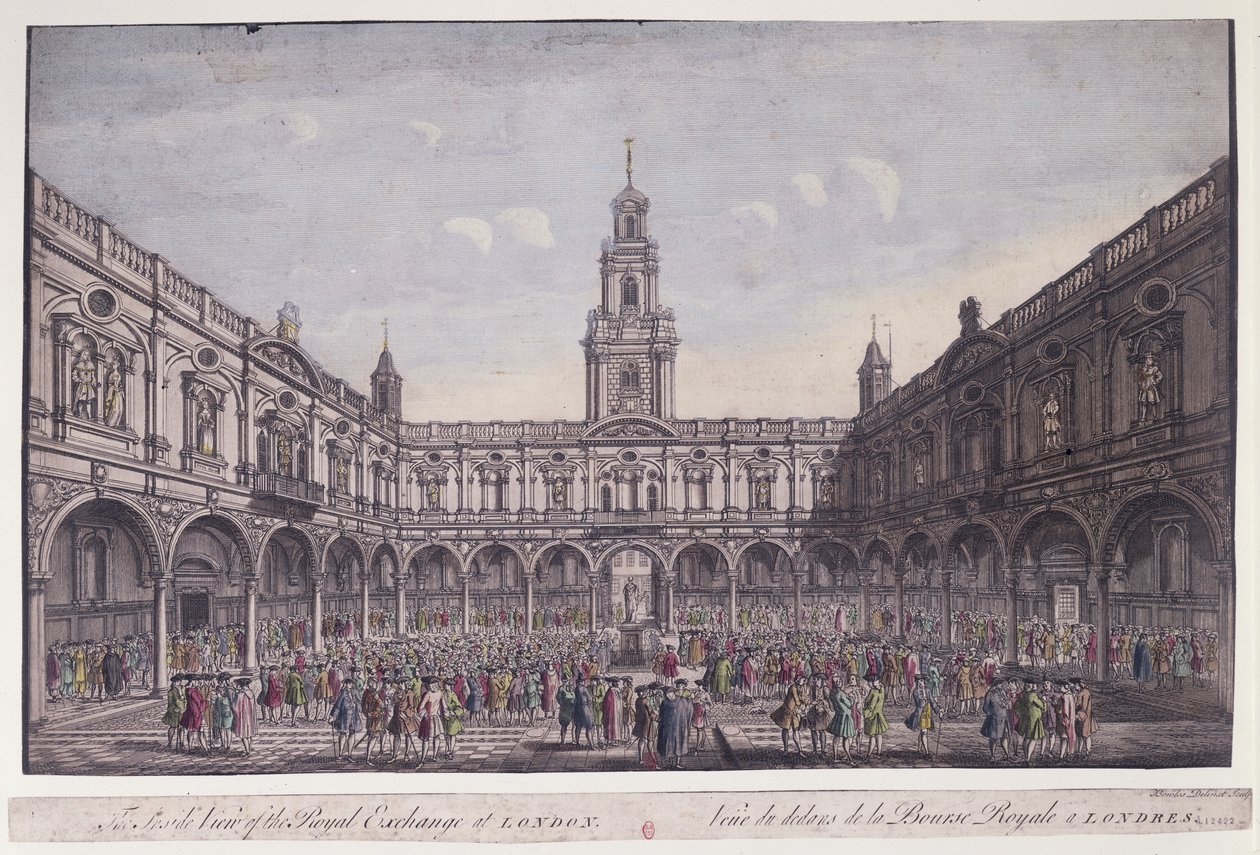 The Inside View of the Royal Exchange, London by Thomas Bowles