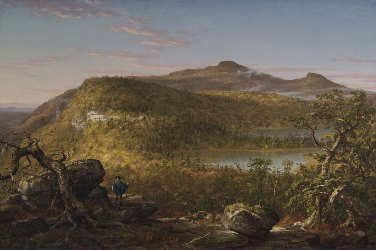 A View of the Two Lakes and Mountain House, Catskill Mountains, Morning (1844) by Thomas Cole