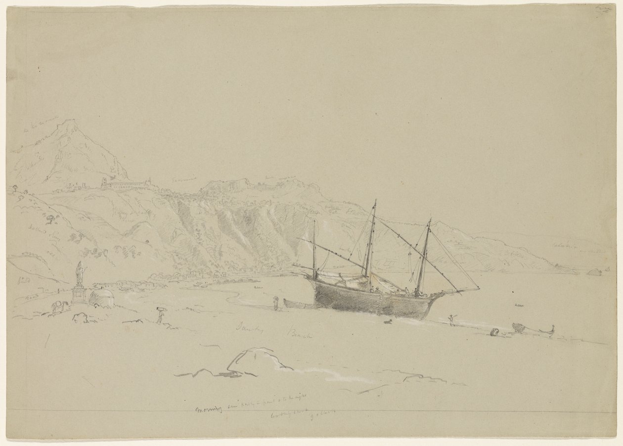 Boat on a Beach near Taormina, Sicily, 1842 by Thomas Cole