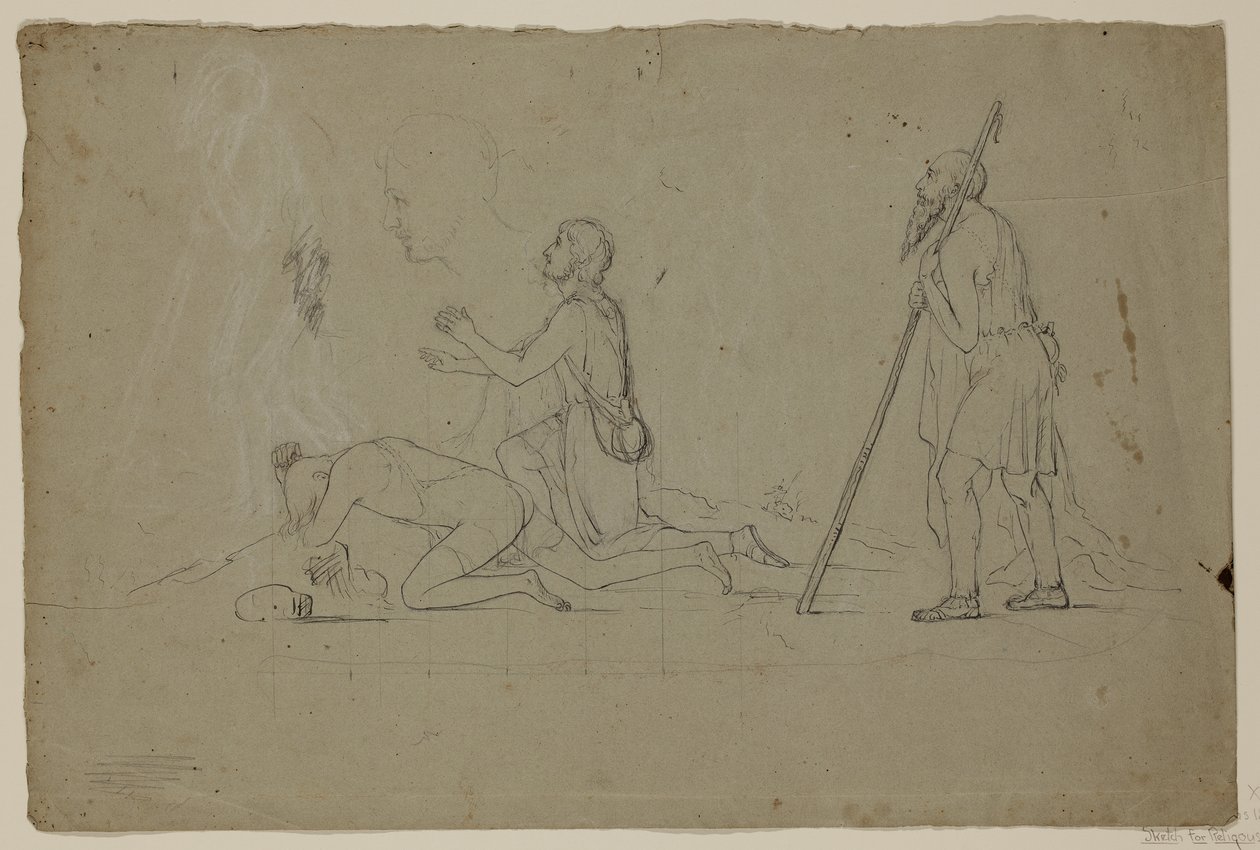 Composition Study of Three Shepherds, 1832-34 by Thomas Cole