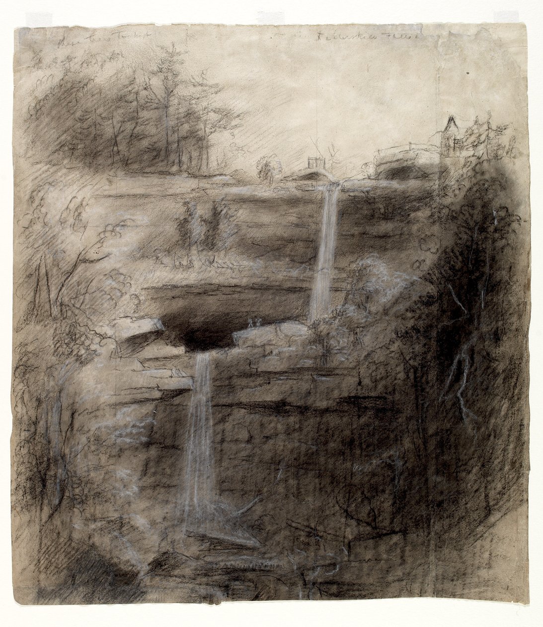 Double Waterfall - Kaaterskill Falls by Thomas Cole