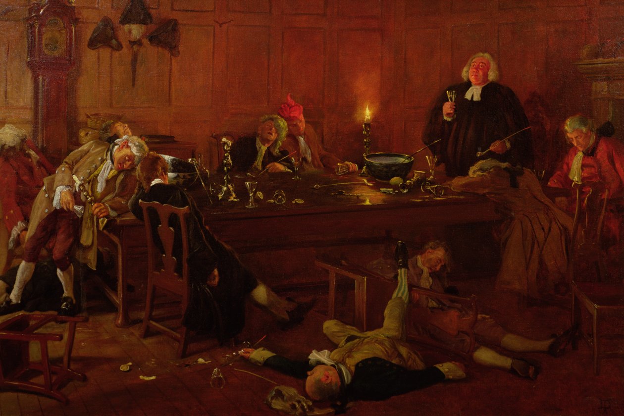 The Reverend Geoffrey Shovel, Chaplain of the Fleet, with his drinking companions by Thomas Davidson