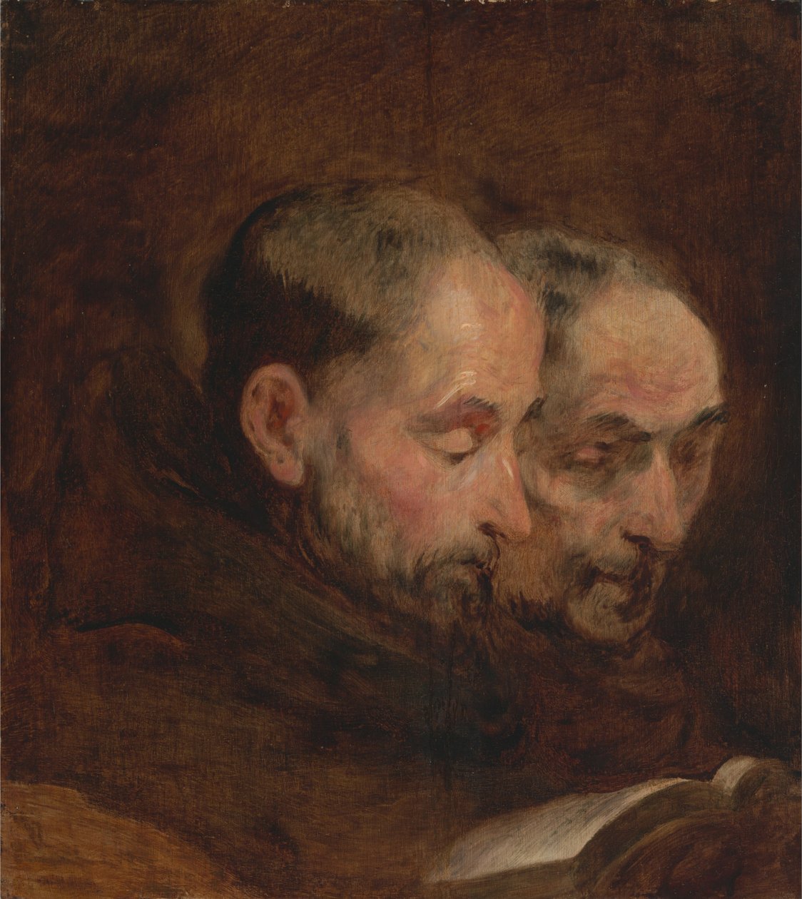 A Copy after a Painting Traditionally Attributed to Van Dyck of Two Monks Reading by Thomas Gainsborough