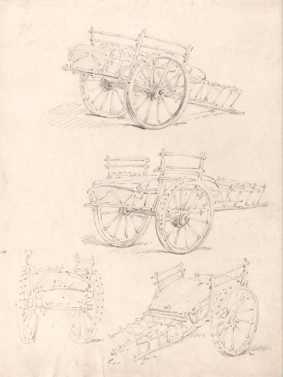 Four Studies of a Hay Cart by Thomas Girtin