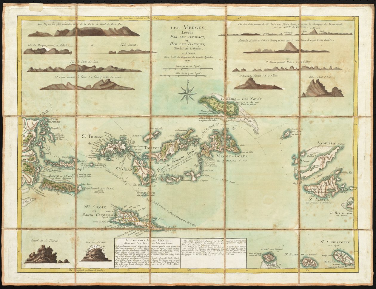 The British Virgin Islands (Engraved by Georges-Louis Le Rouge, 1779) by Thomas Jefferys