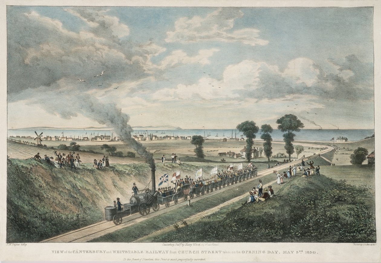 View of the Canterbury and Whitstable Railway from Church Street Taken on the Opening Day, May 3rd 1830 by Thomas Mann Baynes