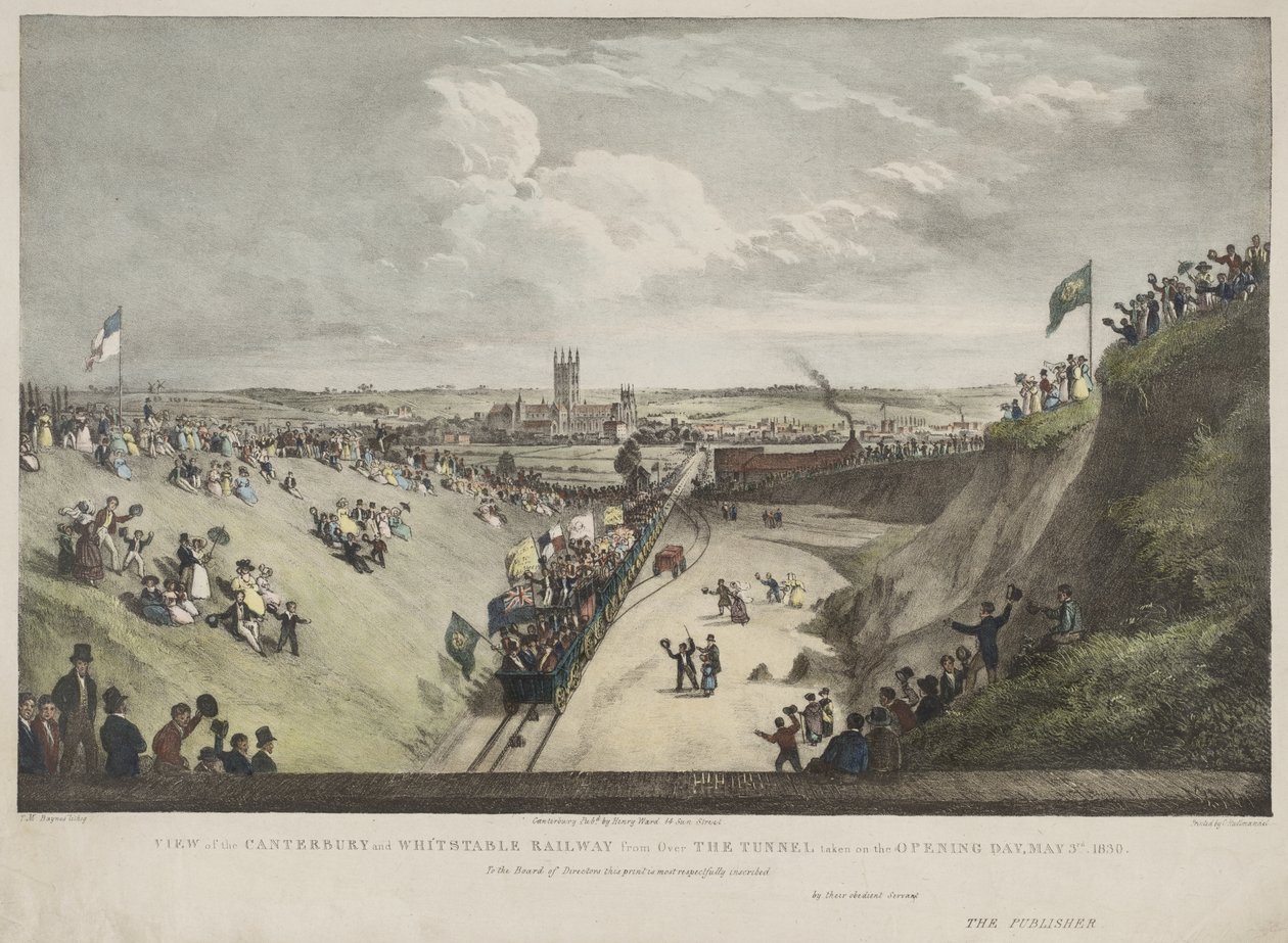 View of the Canterbury and Whitstable Railway from Over the Tunnel Taken on the Opening Day, 3rd May 1830 by Thomas Mann Baynes