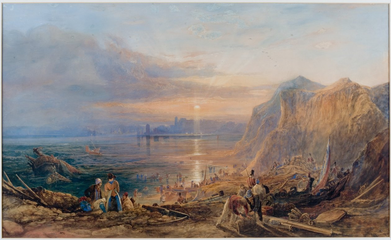 Breaking up of a Wreck at Tynemouth by Thomas Miles Richardson