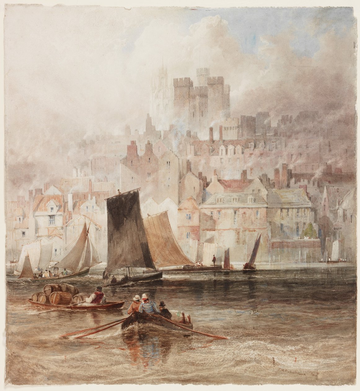 Newcastle from the Tyne by Thomas Miles Richardson