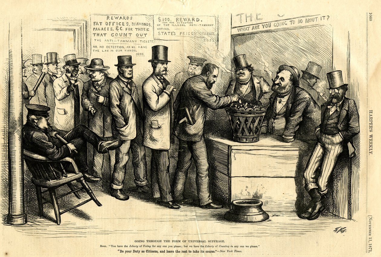 Going Through the Form of Universal Suffrage by Thomas Nast