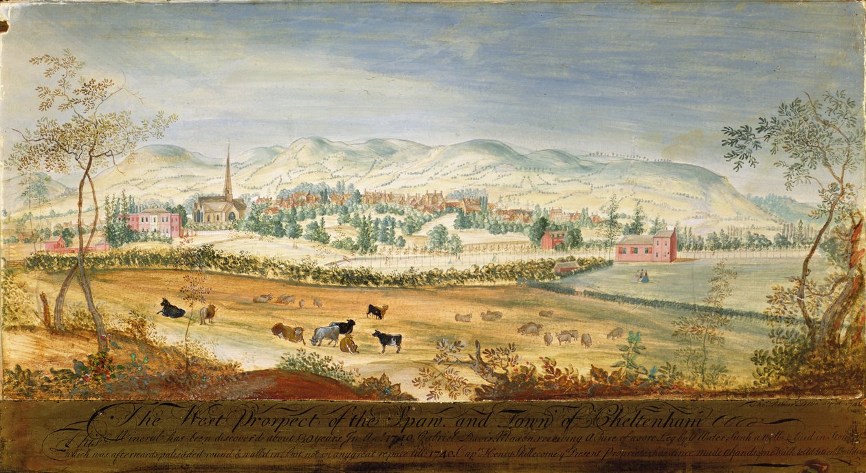 West Prospect of the Spa and Town of Cheltenham by Thomas Robins