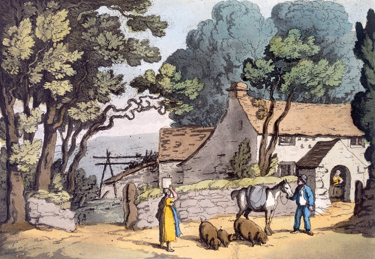 A Cottage in the Duchy of Cornwall by Thomas Rowlandson