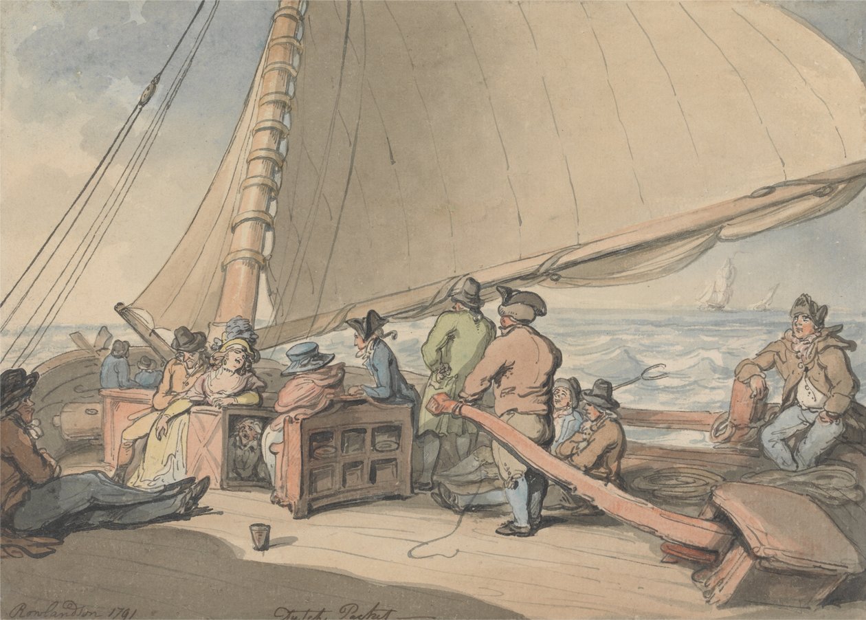 A Dutch Packet in a Rising Breeze by Thomas Rowlandson