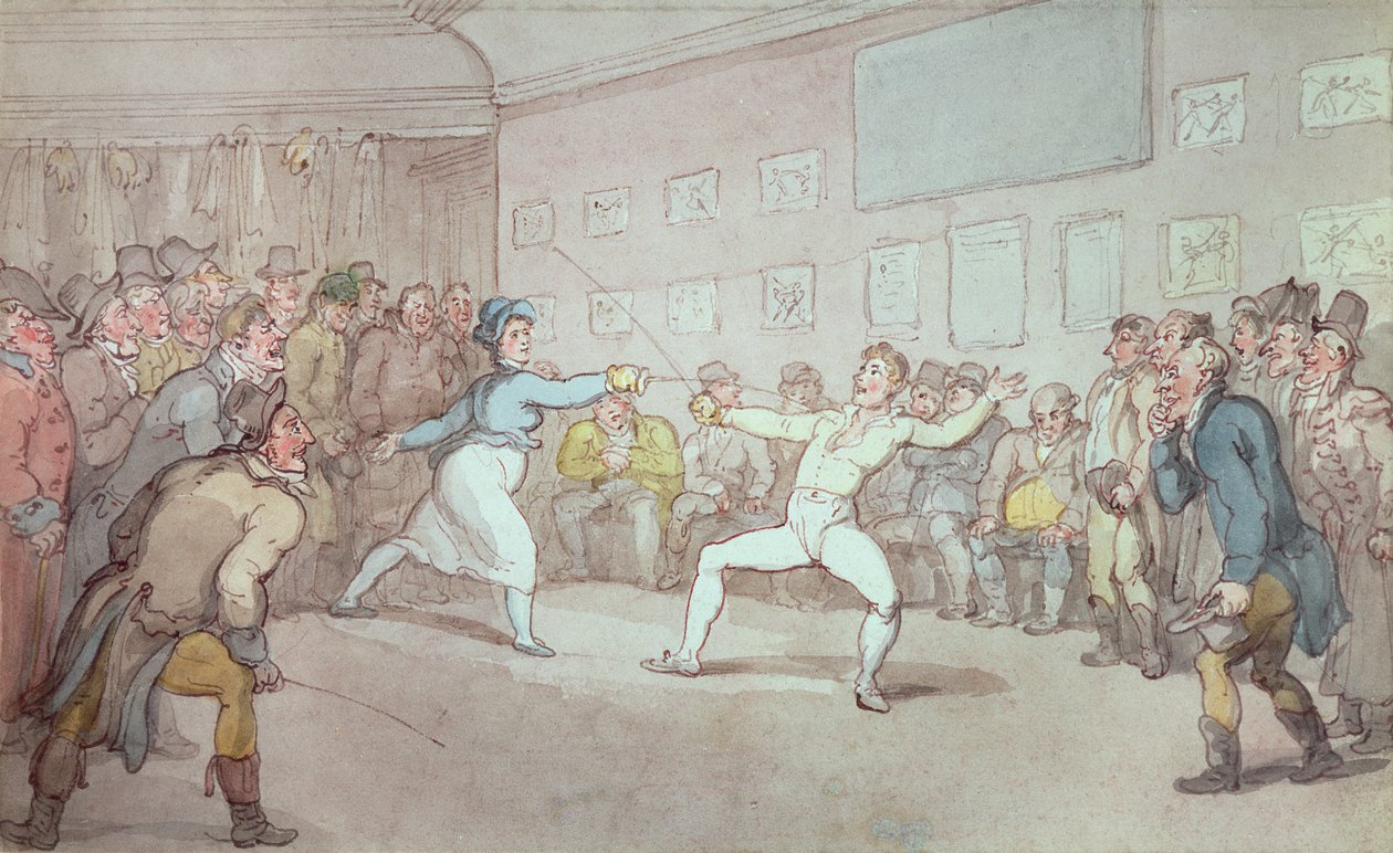 A Fencing Duel, probably depicting The Chevalier d
