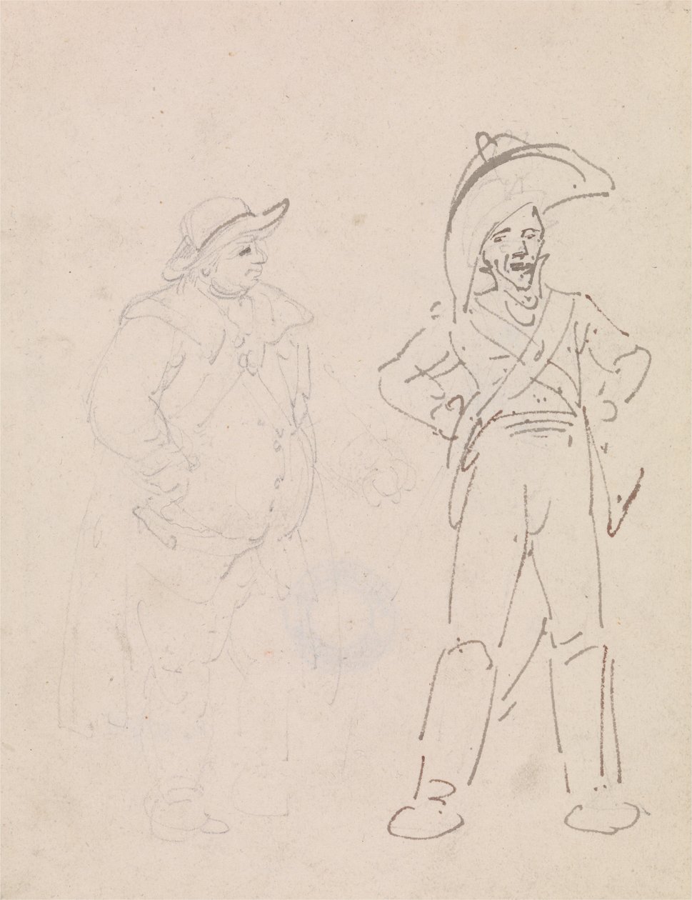 A Gendarme and Another Man by Thomas Rowlandson