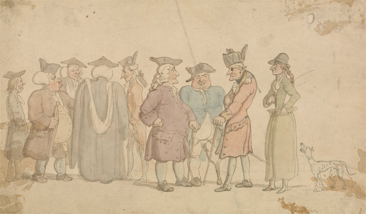 A Group of Figures by Thomas Rowlandson: Fine art print