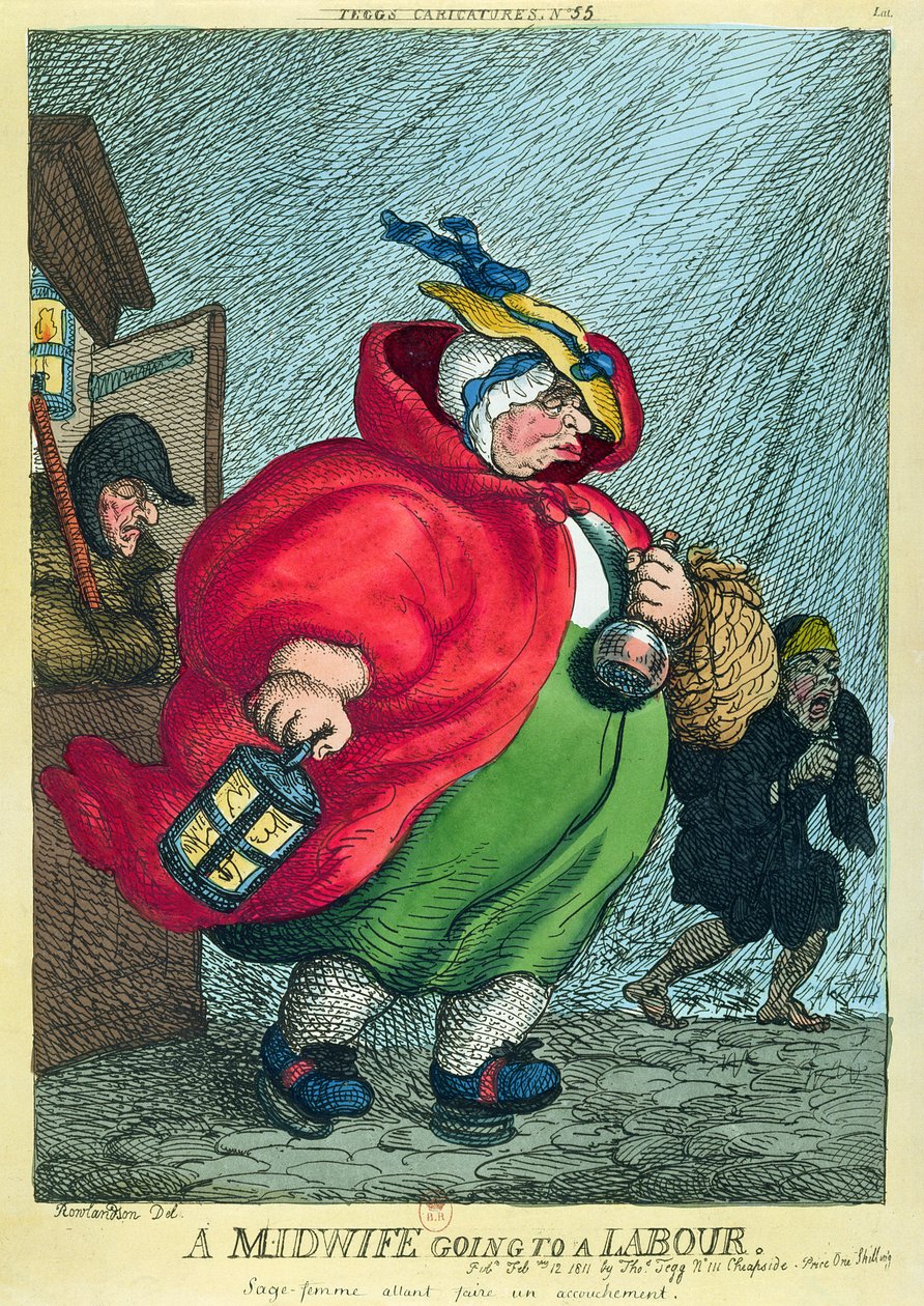 A Midwife Going to a Labour by Thomas Rowlandson