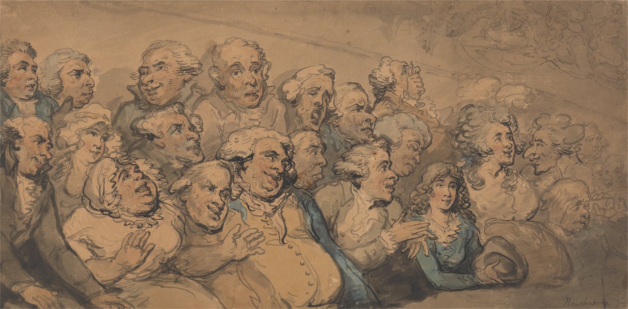 An Audience at Drury Lane Theatre by Thomas Rowlandson