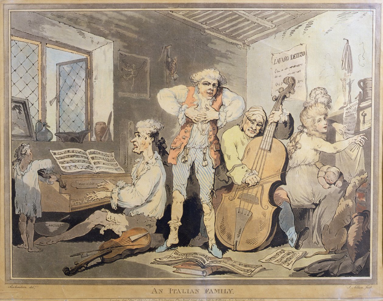 An Italian Family, Engraved by Samuel Alken, 1785 by Thomas Rowlandson
