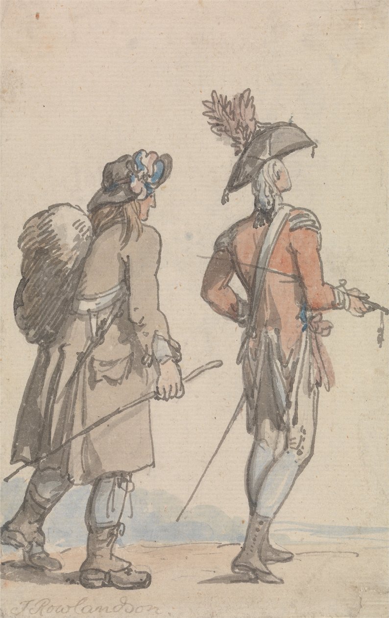 An Officer and His Servant by Thomas Rowlandson