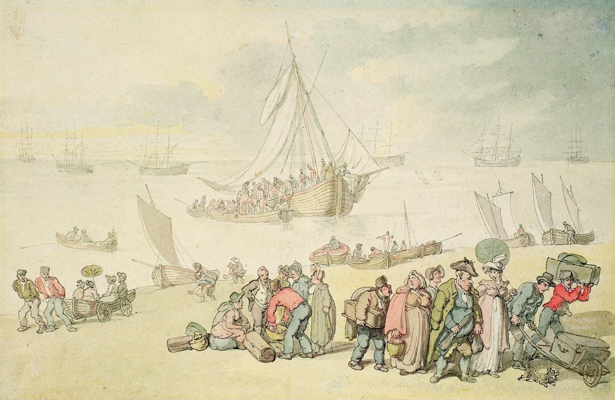 Disembarkation at the Medina River, Isle of Wight by Thomas Rowlandson