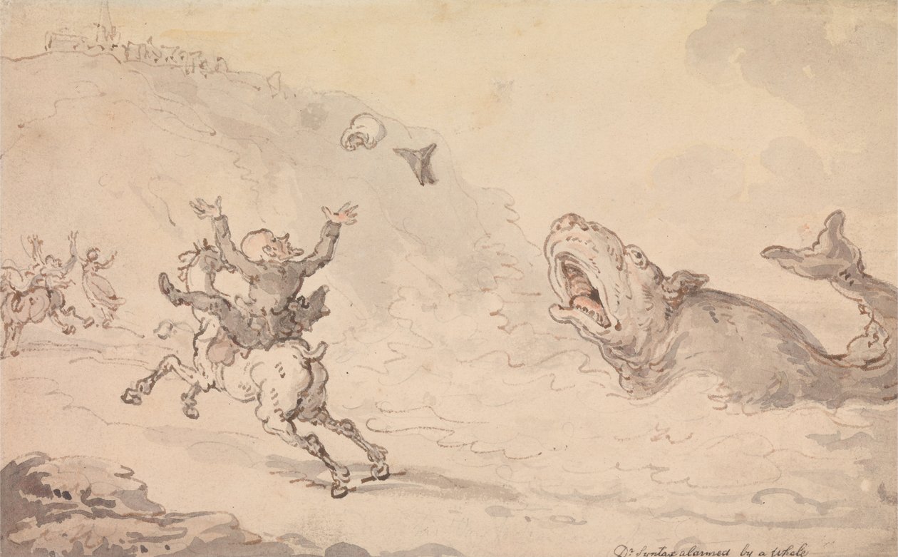 Dr. Syntax Alarmed by a Whale by Thomas Rowlandson