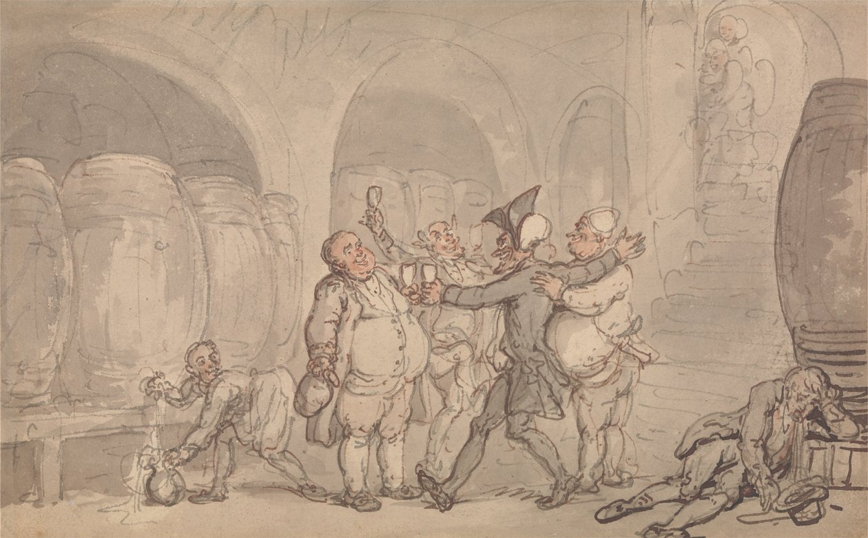 Dr. Syntax Made Free of the Cellar by Thomas Rowlandson