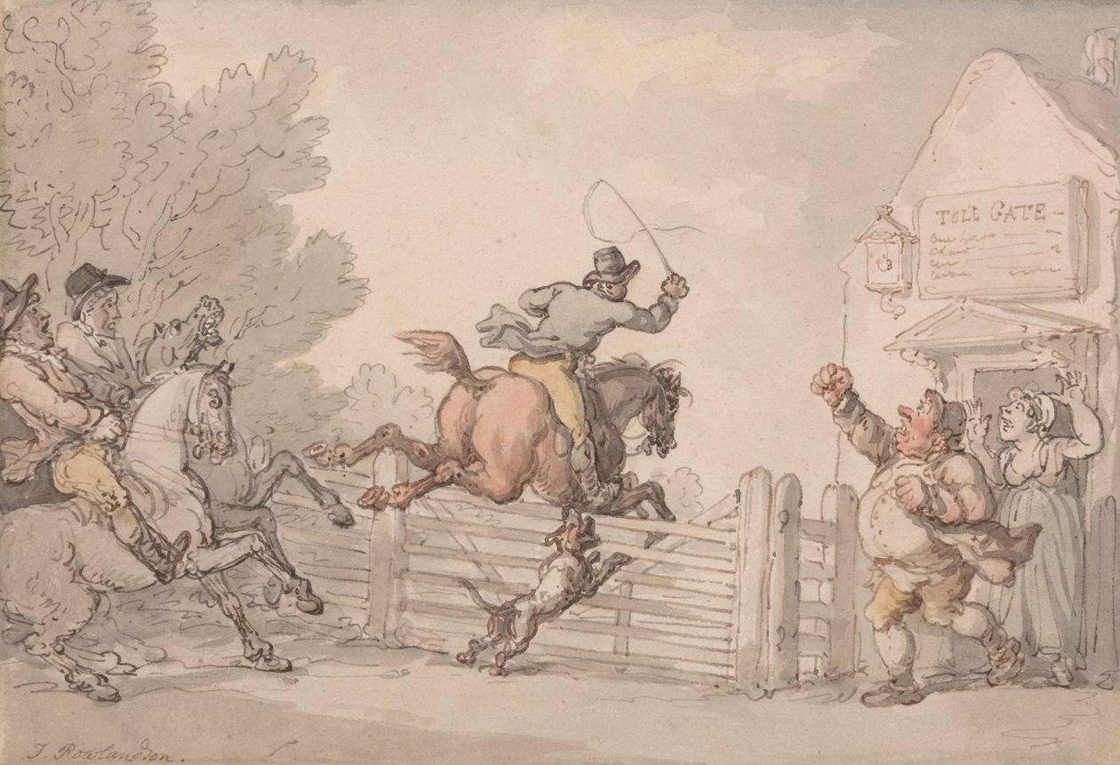 Evading the Toll by Thomas Rowlandson