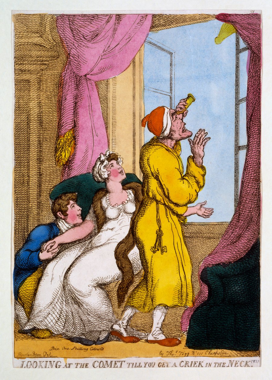 Looking at the Comet till you get a Crick in the Neck by Thomas Rowlandson
