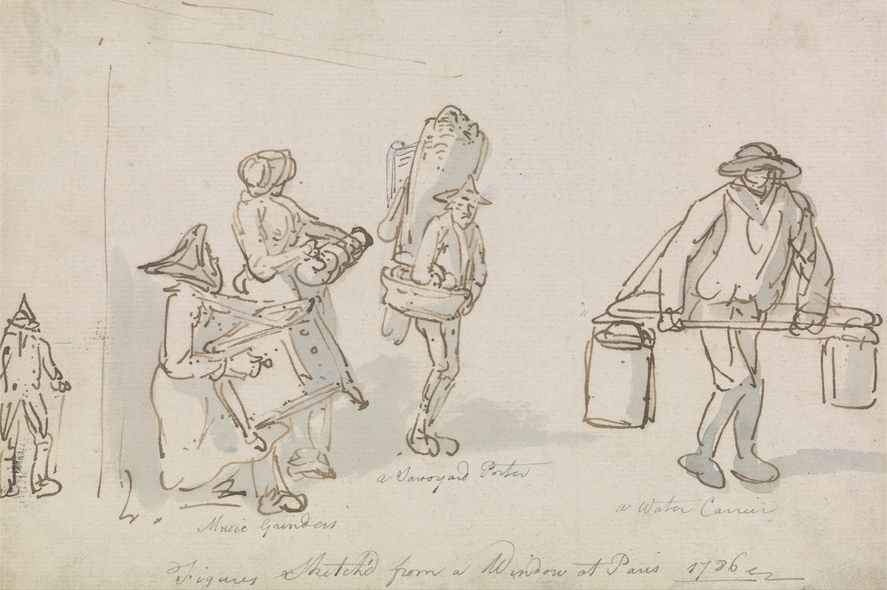 Parisian Street Figures by Thomas Rowlandson