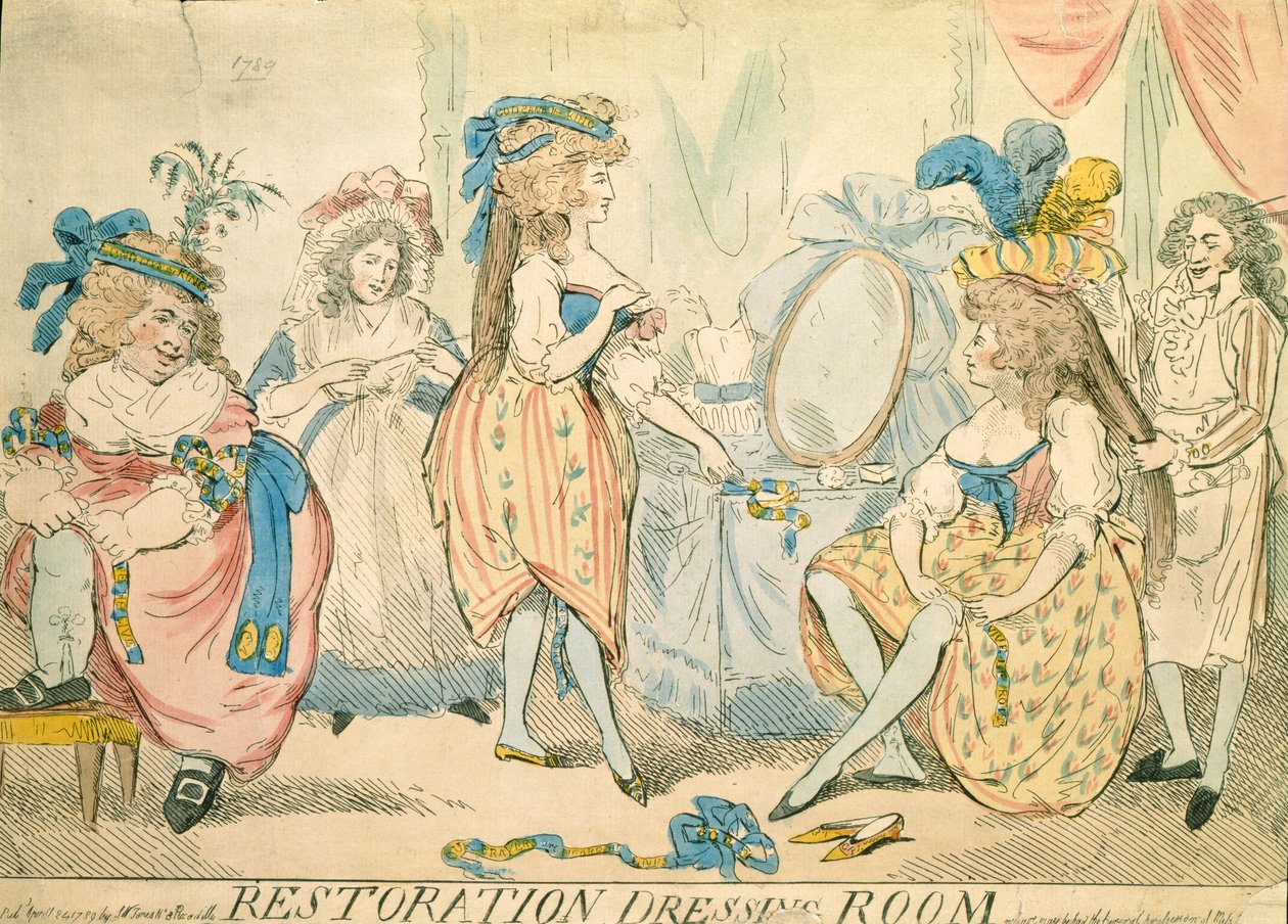 Restoration Dressing Room by Thomas Rowlandson