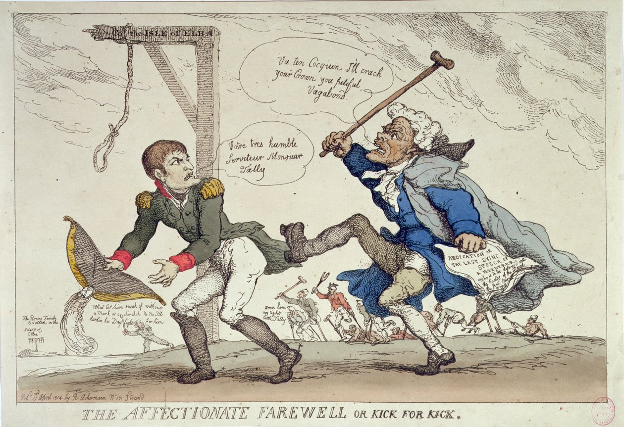 The Affectionate Farewell or, Kick for Kick by Thomas Rowlandson