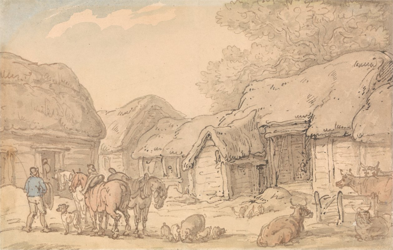 The Farmyard by Thomas Rowlandson
