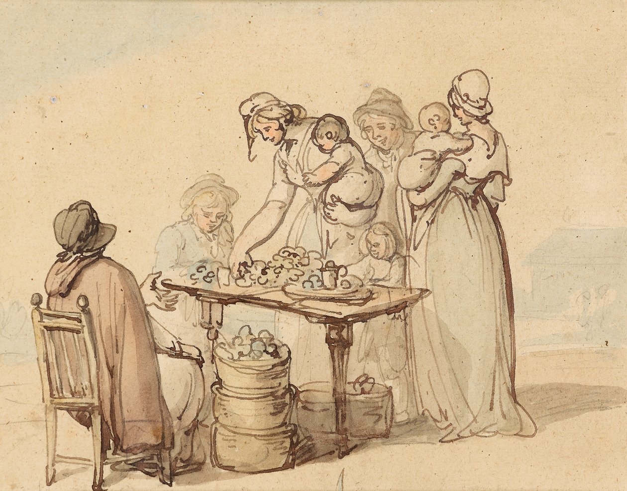 The Oyster Stall by Thomas Rowlandson