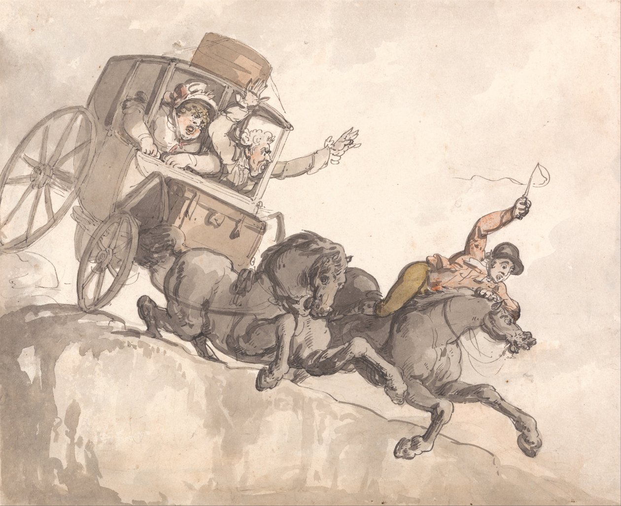 The Runaway Coach by Thomas Rowlandson